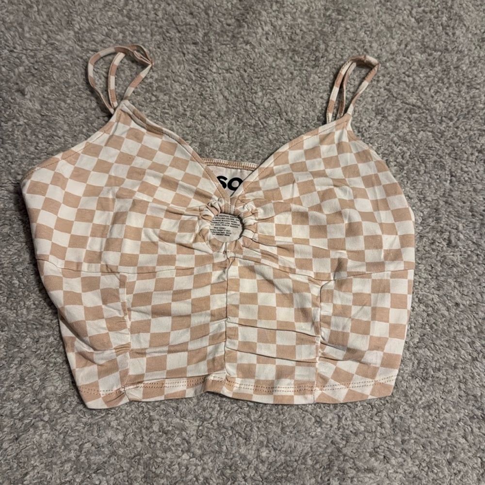 SO cropped checkered tank top